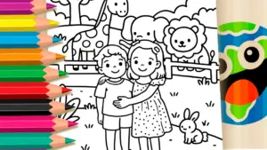 Coloring page Zoo Friends Theme Coloring Pages