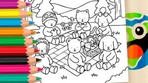 Coloring page Bobbie Goods Style Picnic Coloring Page Free ▷ Color on Your Phone