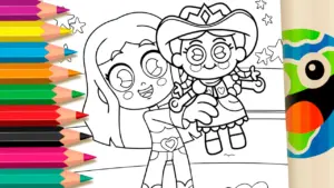 Coloring page Boiadeirinha and Lili Free Online Coloring Pages