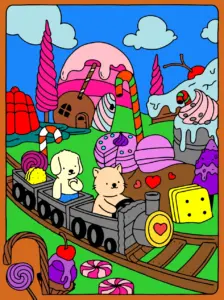 Candy land – Colored Drawing Online to Paint and Print | Free Coloring Game at World Coloring