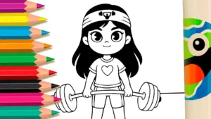 Coloring page Cowgirl Strength Training Coloring Page - Free Online Fun