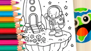 Coloring page Bobbie Goods Style Astronaut Coloring Page - FREE Online Fun