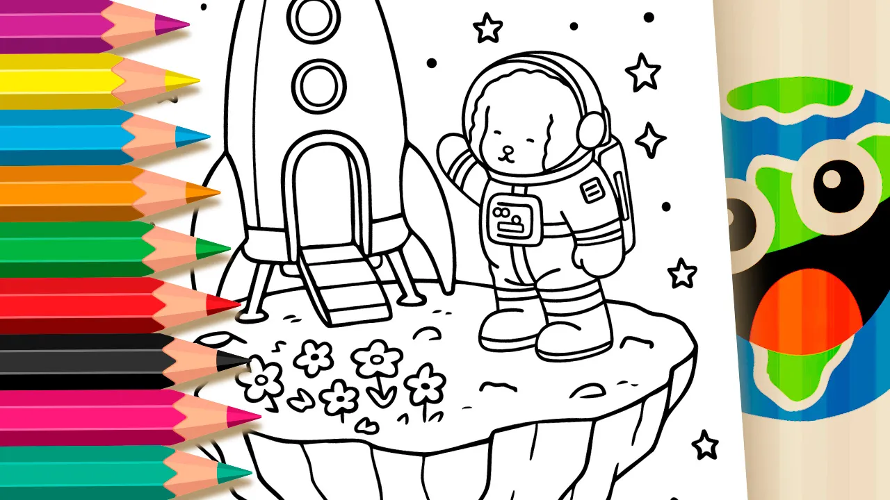 Bobbie Goods Style Astronaut Coloring Page – FREE Online Fun