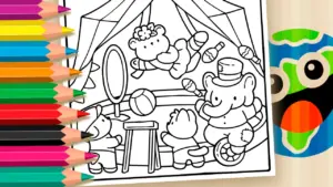 Coloring page Cute Circus Theme Coloring Pages