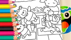 Coloring page Cute Yoga Animals Coloring Pages
