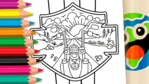 Coloring page Harley Motorcycle Coloring Pages - Free to Color on Your Phone