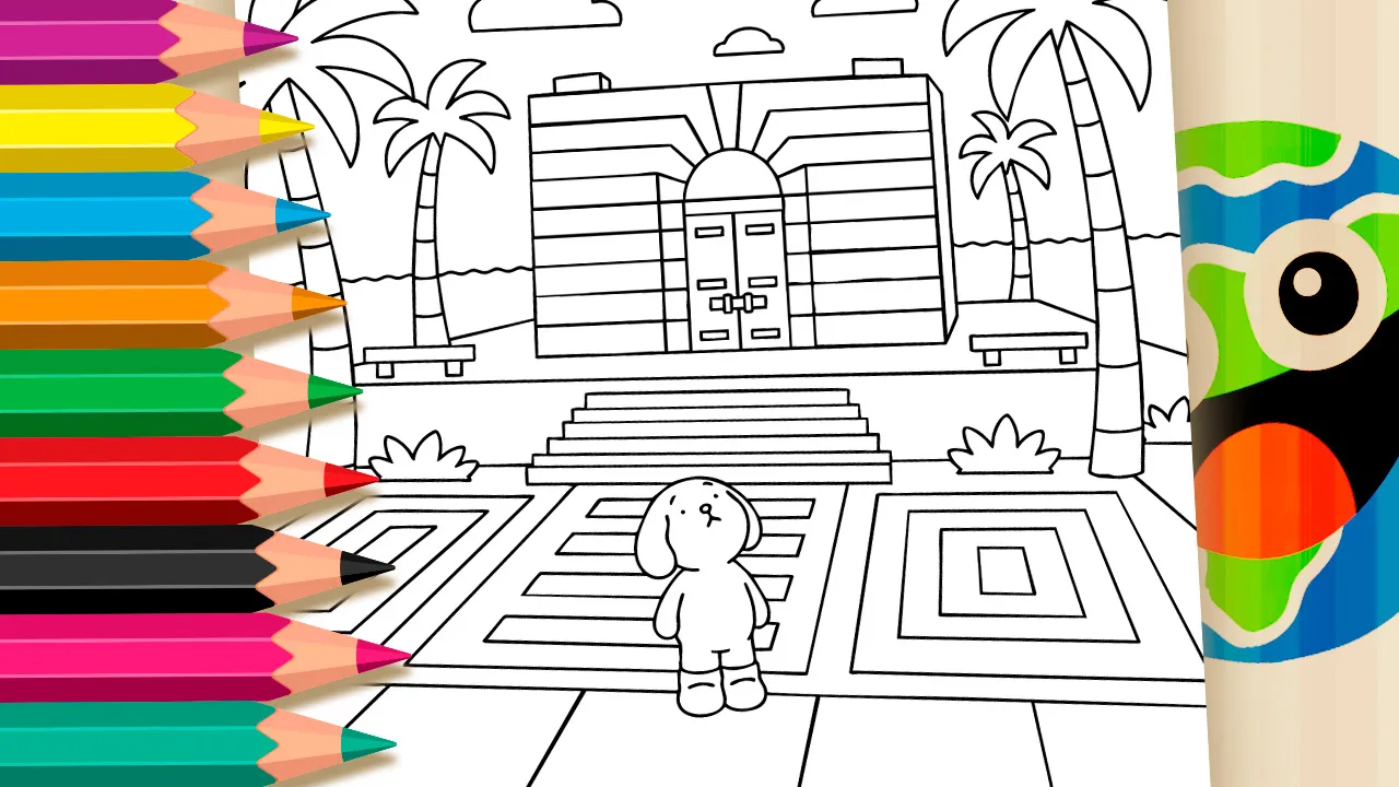 Bobbie Goods Style Coloring Page: Looking at the Sky – Free to Color Now