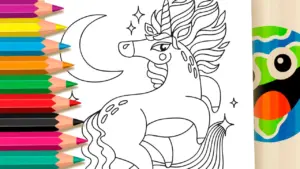 Coloring page Miss Unicorn Coloring Page - Free Mobile Coloring Fun