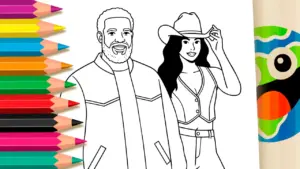 Péricles and Ana Castela Theme Coloring Page – Free Online Art coloring page