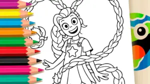 Coloring page Free Poppy Playtime Girl Coloring Page ▷ Color on Your Phone