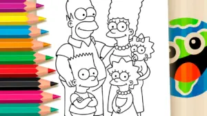 Coloring page Simpsons Family Coloring Pages | Free Fun to Color on Mobile
