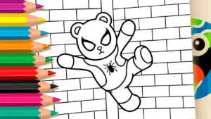 Coloring page Free Spider Bear Superhero Coloring Page ▷ Paint Online