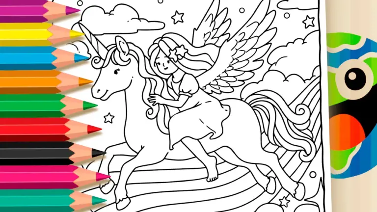Unicorn and Fairy Magical Coloring Pages - Cute & Kawaii Coloring Pages Online