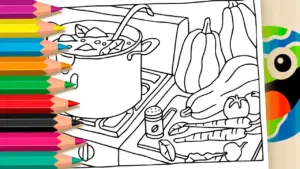 Coloring page Free Soup Coloring Page ▷ Paint on Your Mobile