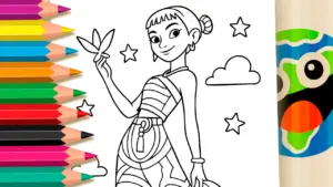 Coloring page Zoey K-pop Warriors Free Theme Coloring Pages