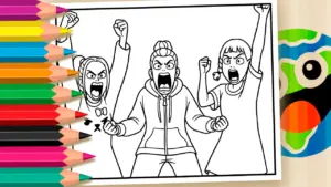 Angry KPOP Warriors Coloring Pages – FREE to Paint Now! coloring page