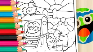 Coloring page Bobbie Goods Style Farm Coloring Page - Free Mobile Fun