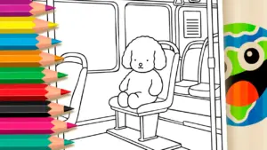 Coloring page Bobbie Goods Style Puppy Bus Coloring Pages - Free to Paint on Mobile