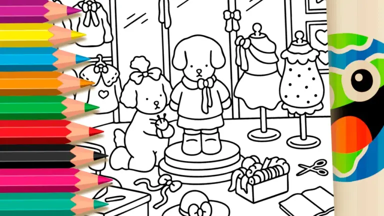 Bobbie Goods Style Sewing Shop Coloring Page - Cute & Kawaii Coloring Pages Online