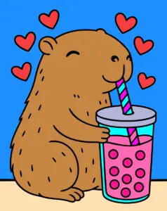 Capybara – Colored Drawing Online to Paint and Print | Free Coloring Game at World Coloring