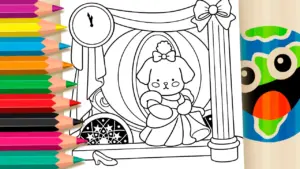 Coloring page Cinderella Bobbie Goods Style Coloring Page at Midnight