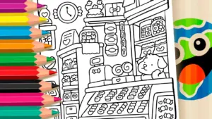 Coloring page Candy Shop Coloring Pages - Free Printable Fun!