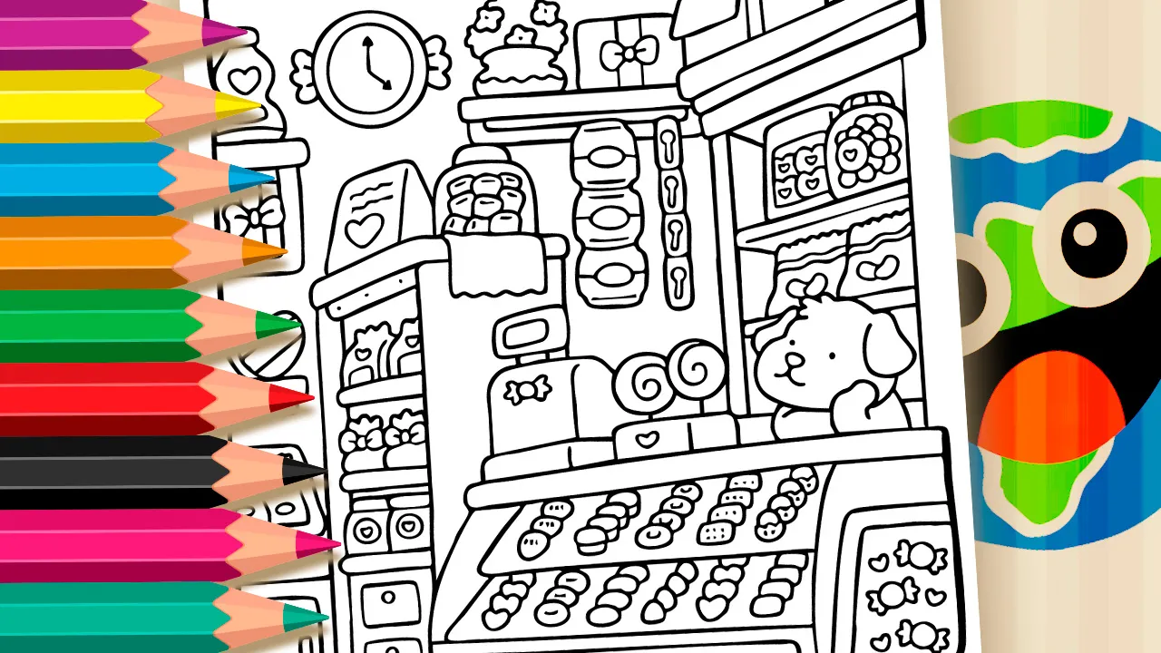 Candy Shop Coloring Pages – Free Printable Fun!