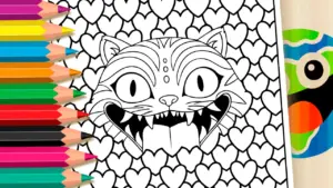 Derpy Tiger KPOP Warriors Theme Coloring Page coloring page