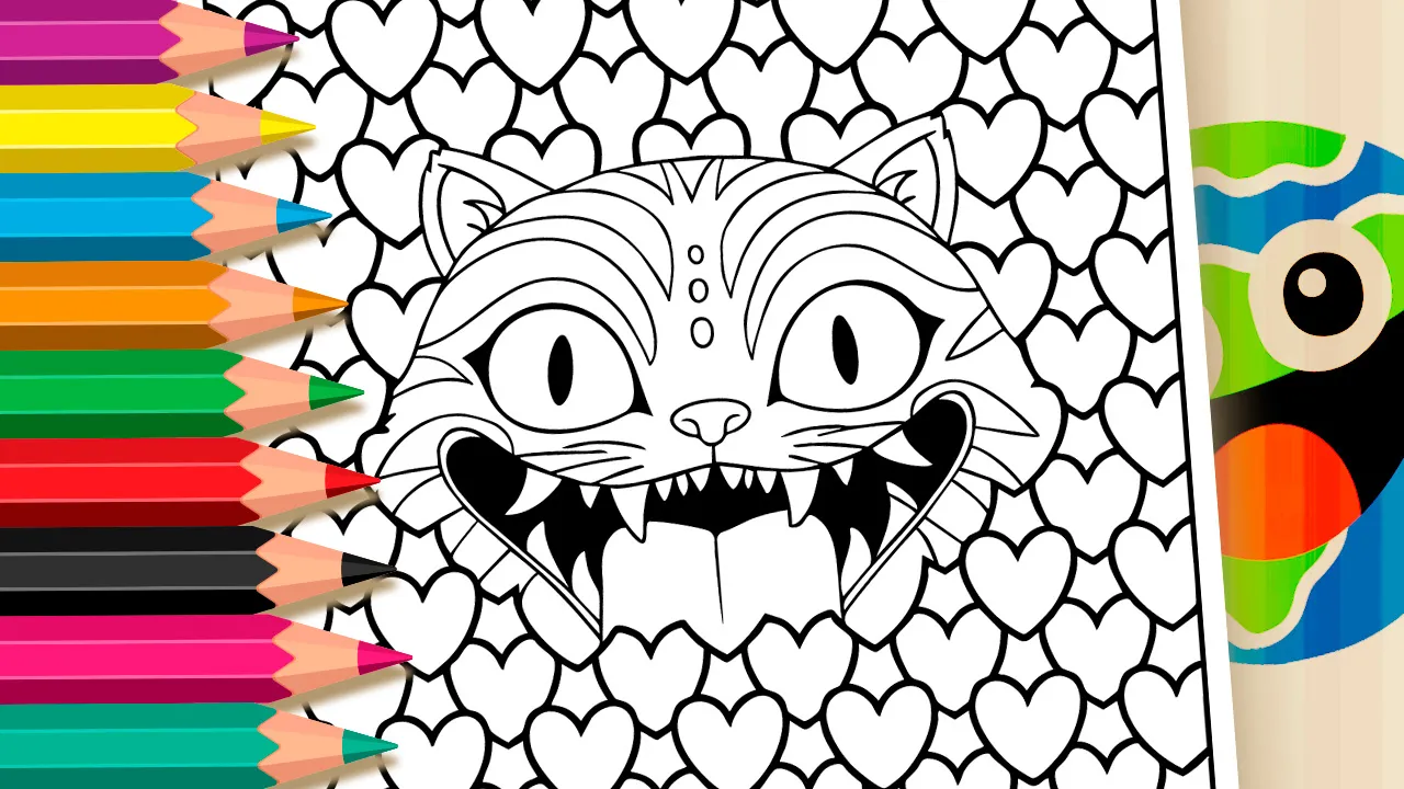 Derpy Tiger KPOP Warriors Theme Coloring Page