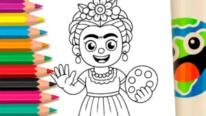 Frida Kahlo Coloring Page – Free to Paint Now! coloring page