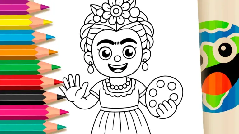 Frida Kahlo Coloring Page – Free to Paint Now! - Culture & Holiday Coloring Pages