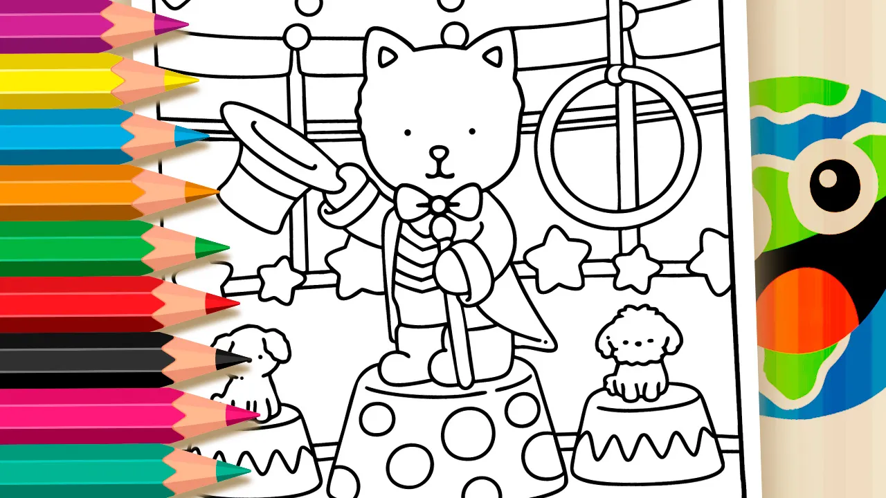 Bobbie Goods Style Kitten Circus Coloring Pages