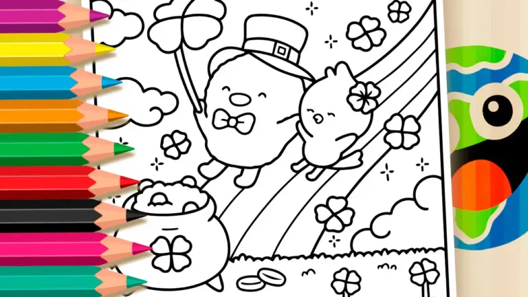 Lucky Birds Coloring Pages – Paint Online for Free - Cute & Kawaii Coloring Pages Online