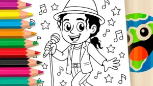 Free Michael Jackson Coloring Page ▷ Color on Your Phone coloring page