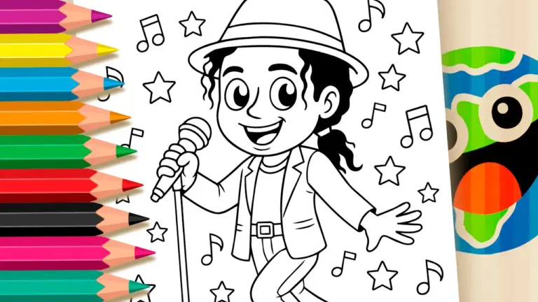 Free Michael Jackson Coloring Page ▷ Color on Your Phone - Famous Characters Coloring Pages