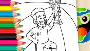 Coloring page Neymar World Cup Champion Coloring Page ▷ Color Now!