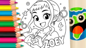 Coloring page Zoey Adorable Kpop Warriors Coloring Page Free Online