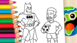 Coloring page Batman and Neymar Theme Coloring Pages: Fun Online Coloring