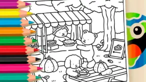 Coloring page Bobbie Goods Style Pie Festival Coloring Page