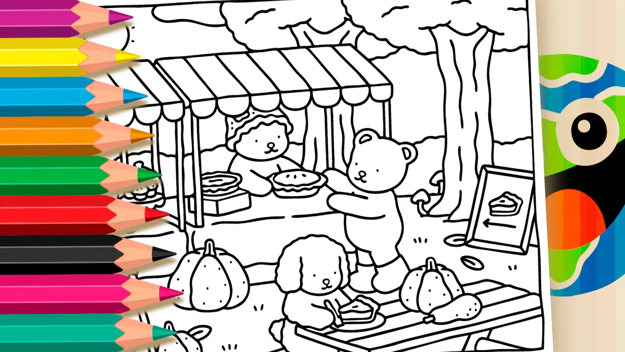Bobbie Goods Style Pie Festival Coloring Page
