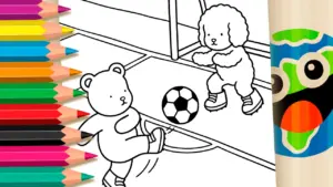 Coloring page Bobbie Goods Style Soccer Fun Coloring Pages