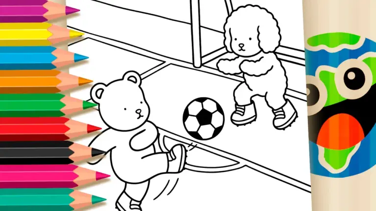 Bobbie Goods Style Soccer Fun Coloring Pages - Cute & Kawaii Coloring Pages Online