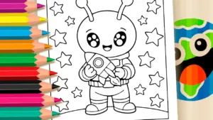 Cute Alien Coloring Page – Free to Paint on Your Phone coloring page