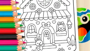Coloring page Cute Bunny Coloring Pages - Free Kawaii Rabbit Fun!
