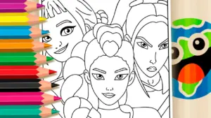 Coloring page KPop Demon Hunters Theme Coloring Page