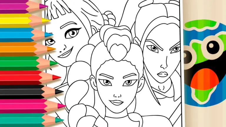 KPop Demon Hunters Theme Coloring Page - Famous Characters Coloring Pages