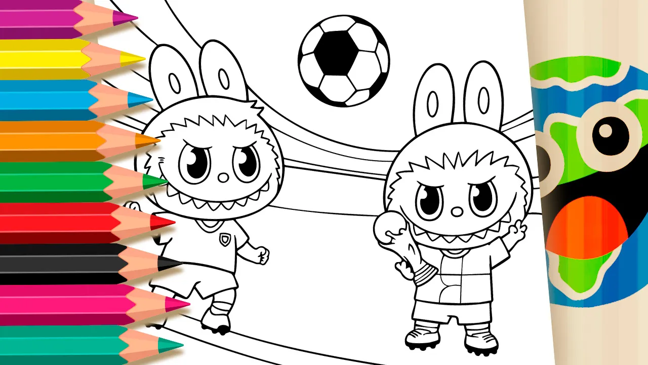 Labubu Playing Soccer at the 2026 World Cup – Fun Coloring Page
