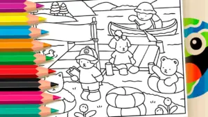 Lake Day Coloring Pages: Bobbie Goods Style Fun