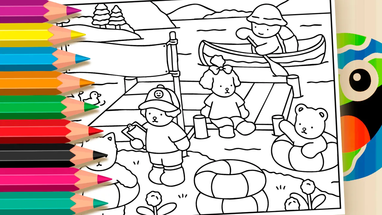 Lake Day Coloring Pages: Bobbie Goods Style Fun
