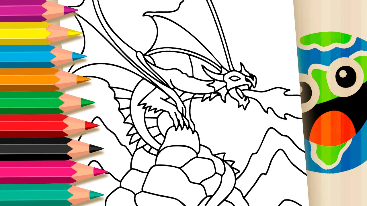 Majestic Dragon Coloring Pages: Fire and Fantasy